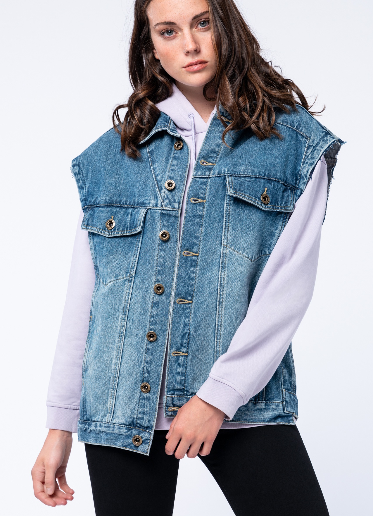 sleeveless denim jackets for womens online