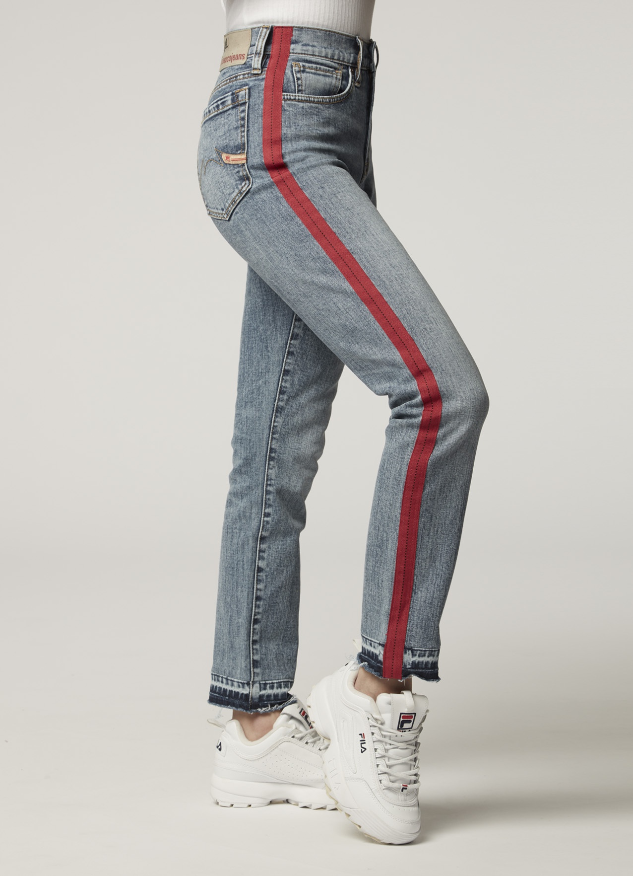 high waisted tapered mom jeans