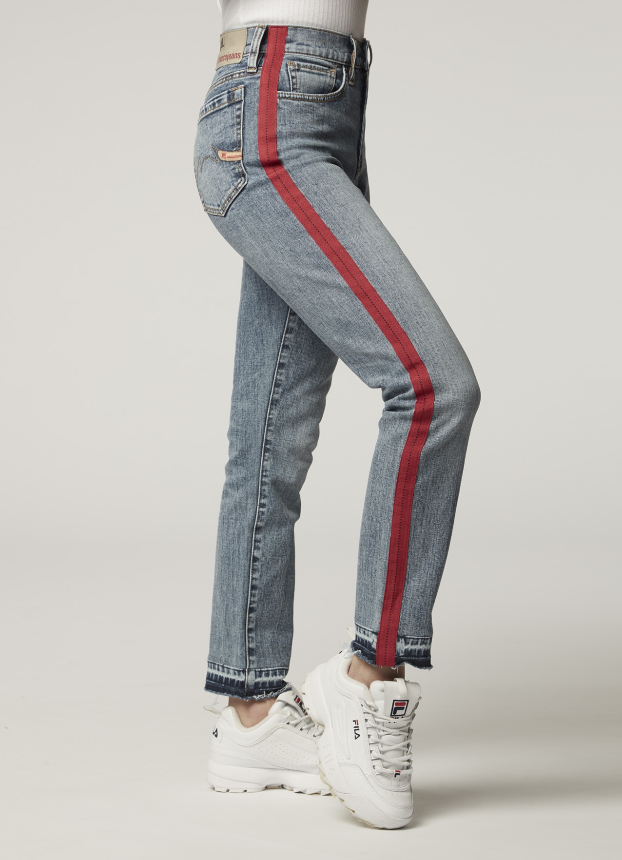 red stripe jeans womens